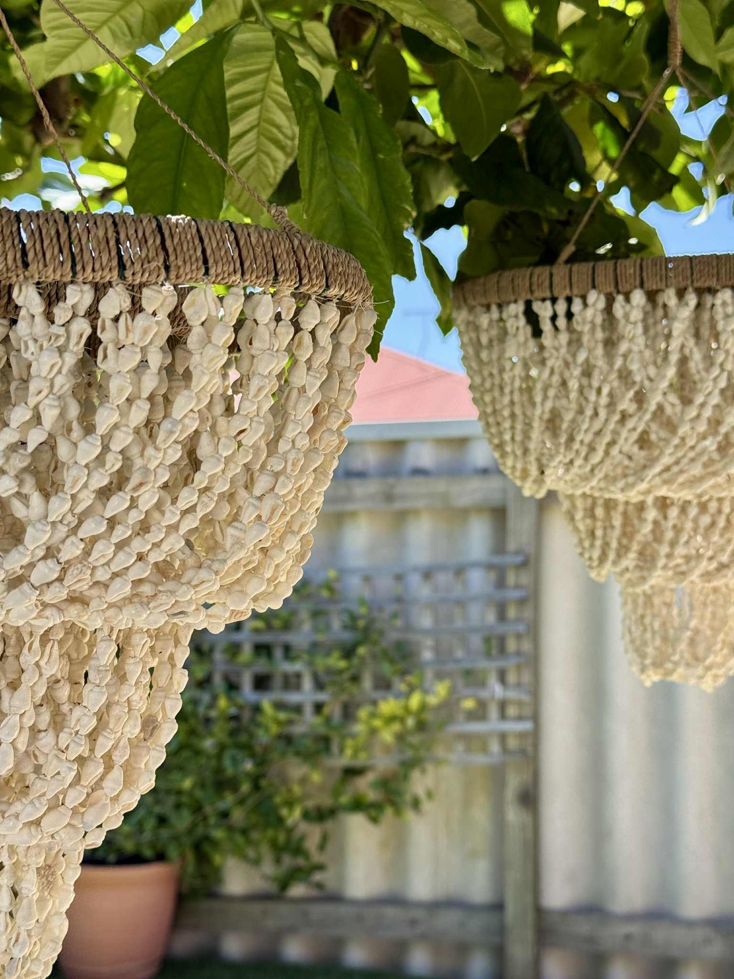 Three Tier Shell Pendant Light