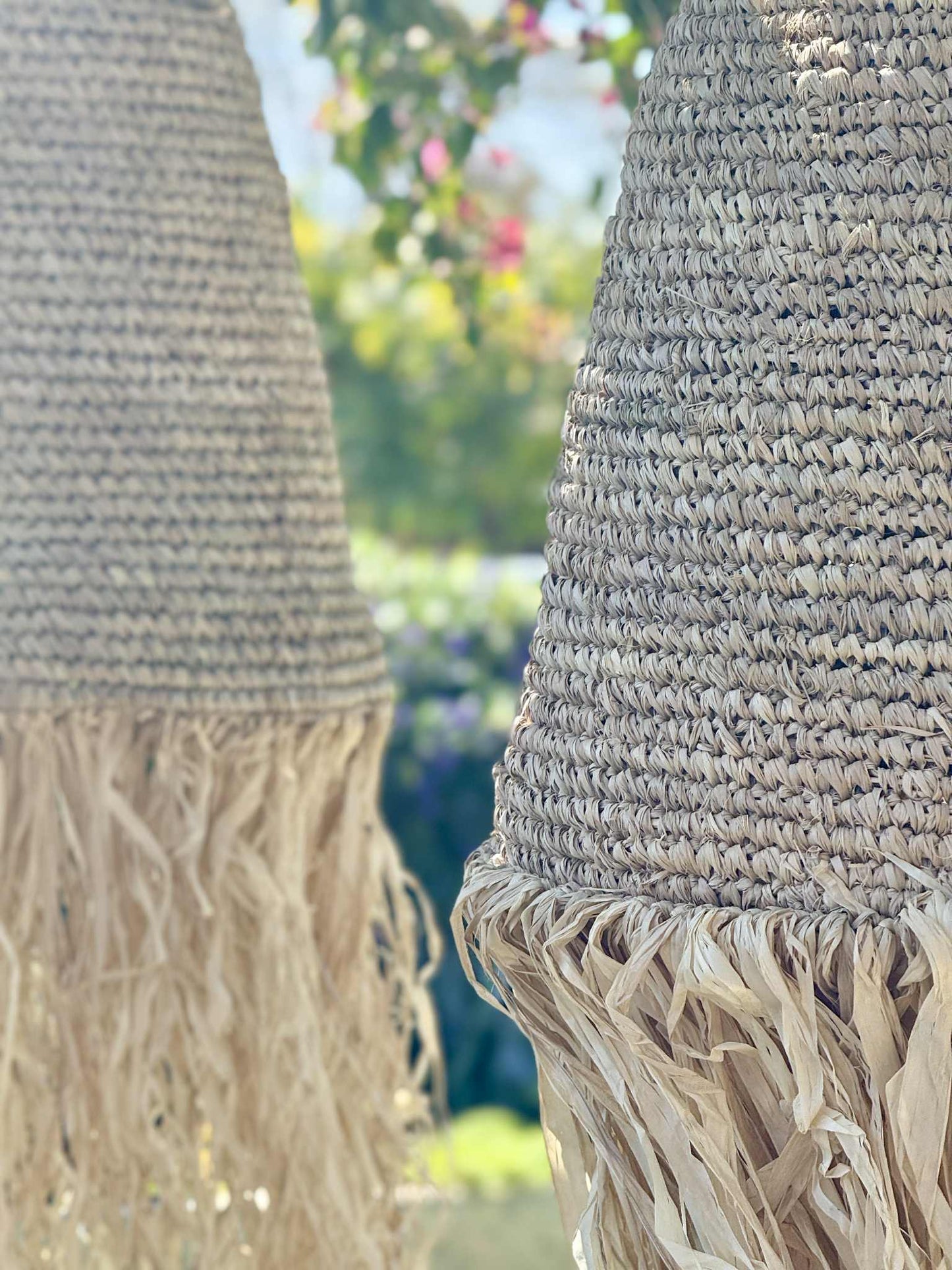 Raffia & Sea Grass Light Pendant Set