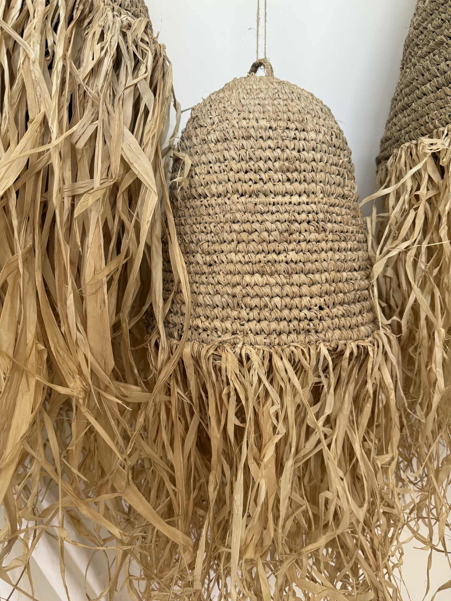 Raffia & Sea Grass Light Pendant Set