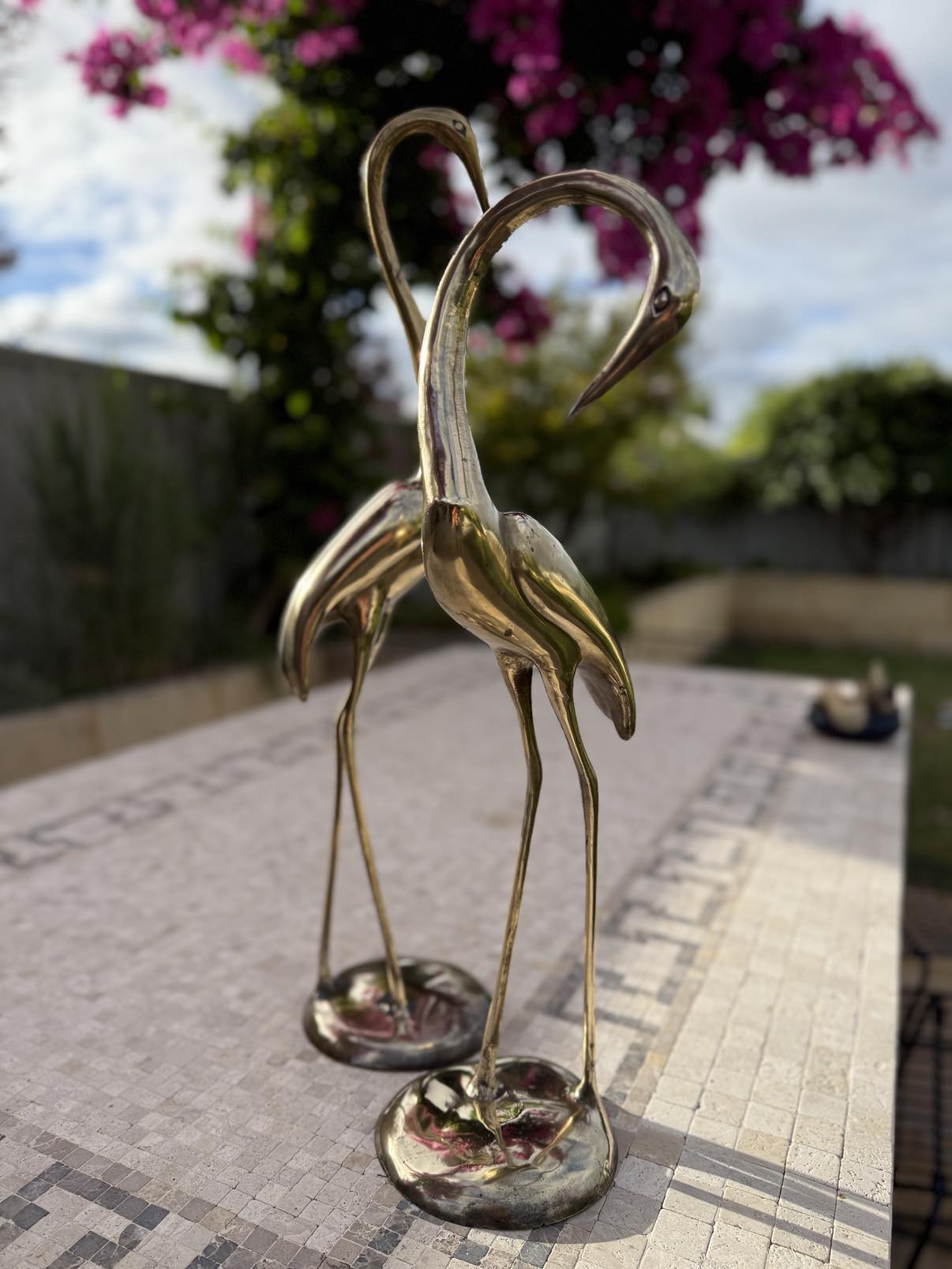 Brass Heron Statues