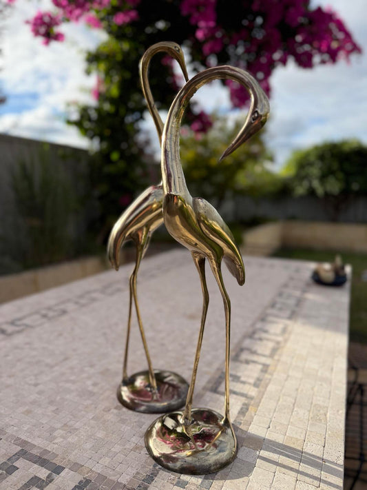 Brass Heron Statues