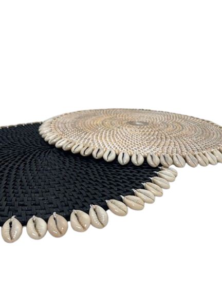 Black and White Wash Cowrie Shell Placements