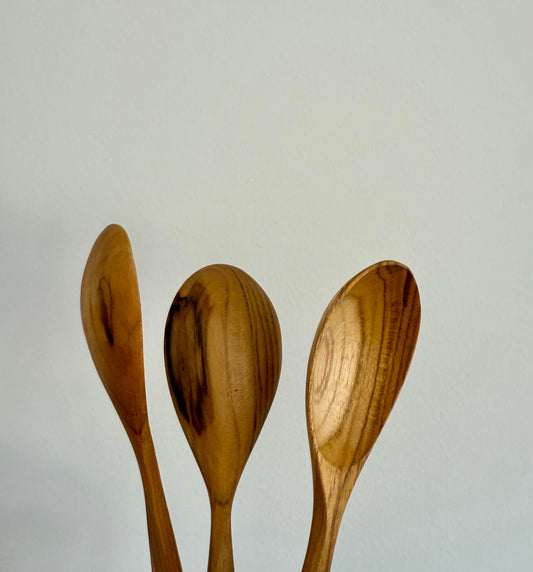 Hand carved teak wood spoons