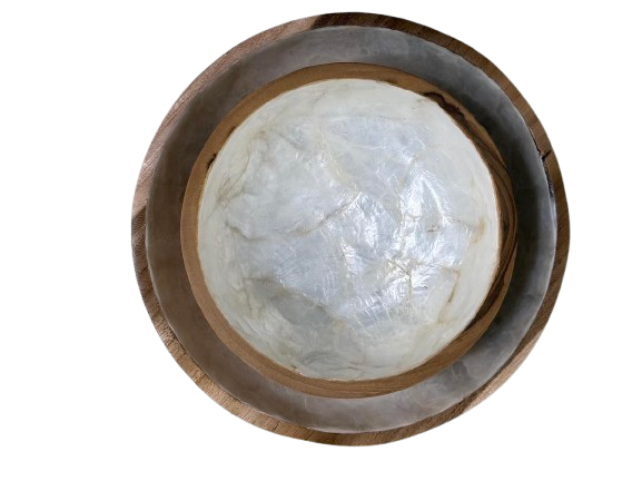 Teak Wood and Natural Shell Bowl - Vita Haus