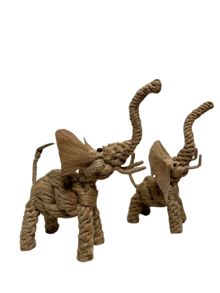 Woven Hemp Elephant Sculpture