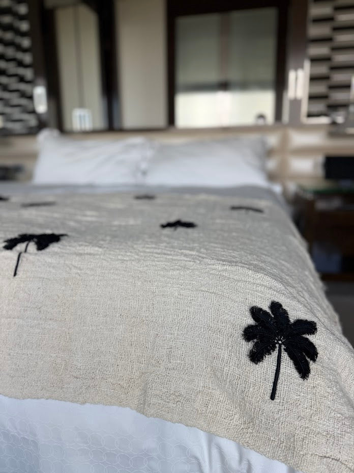 Natural linen throws