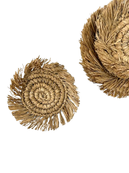 Raffia Coaster stack and one single
