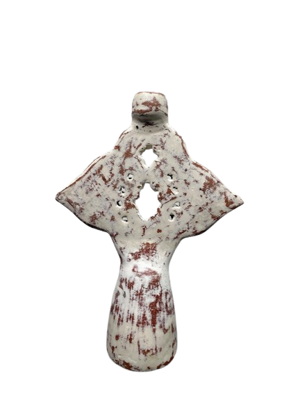 Rustic white candle holder