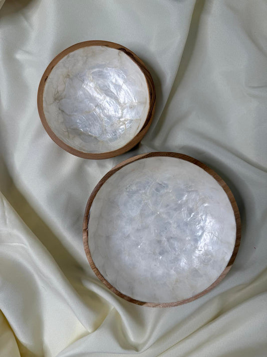 Teak Wood and Natural Shell Bowl - Vita Haus