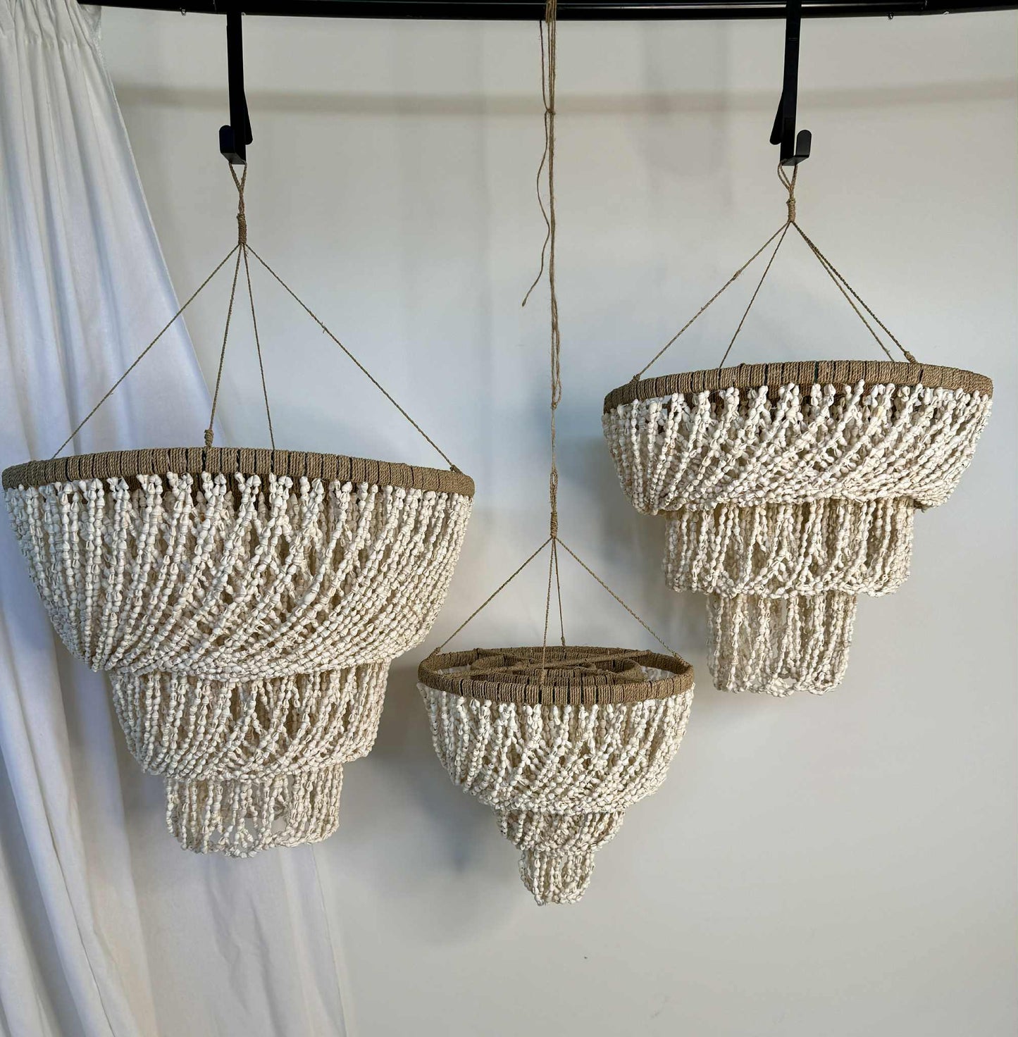 Three Tier Shell Pendant Light