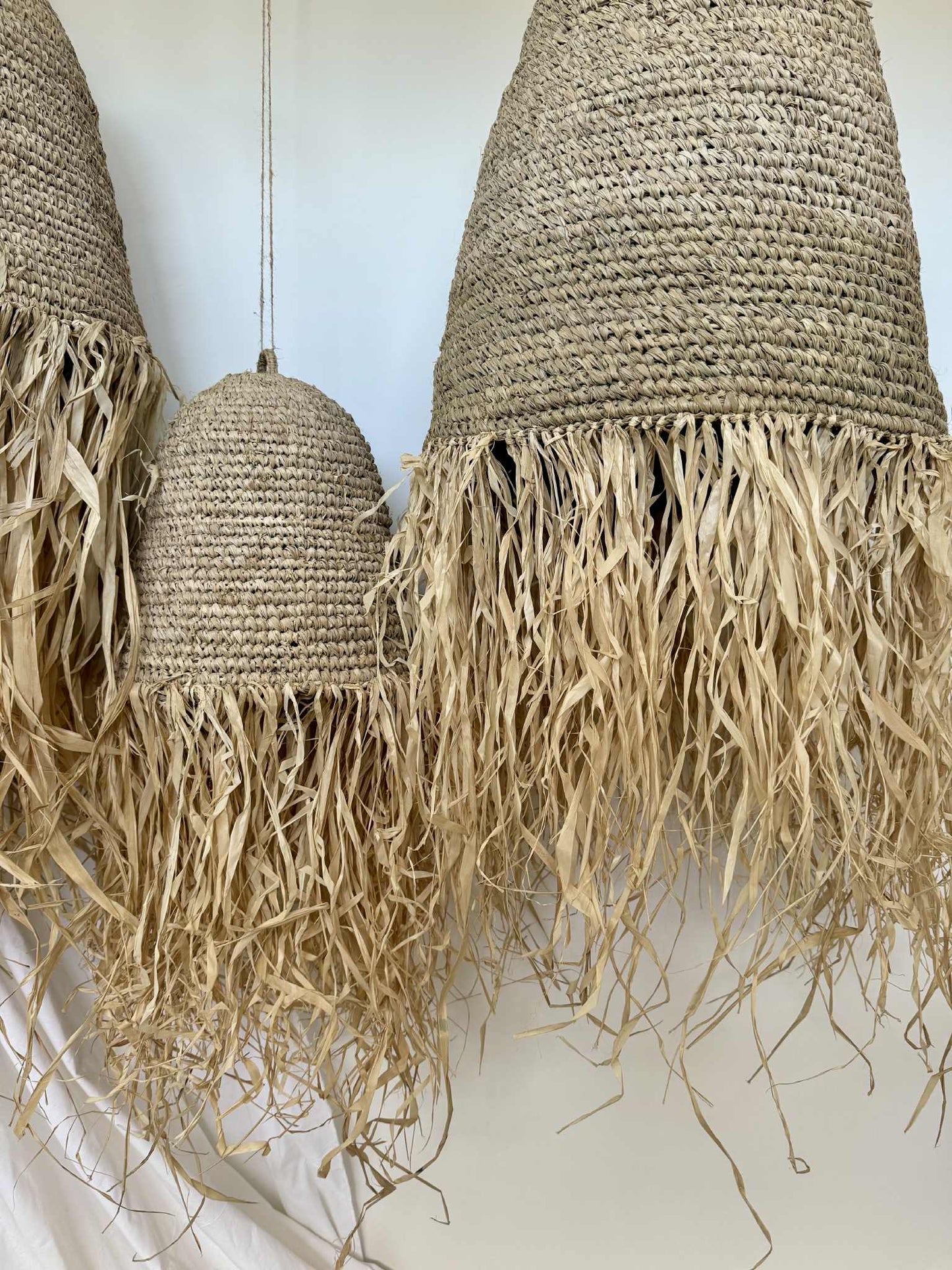 Raffia & Sea Grass Light Pendant Set