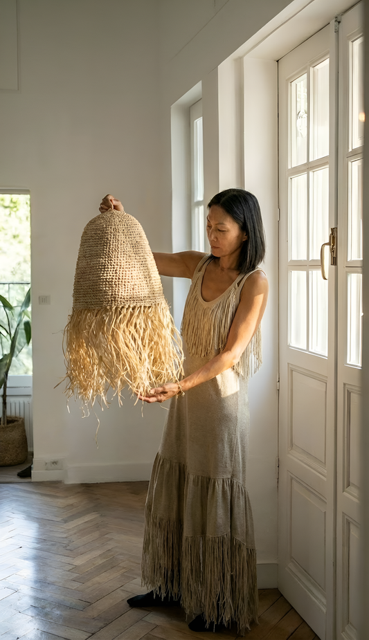 How To Style Raffia Light Pendants