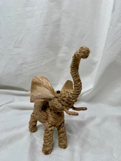 Woven Hemp Elephant Sculpture