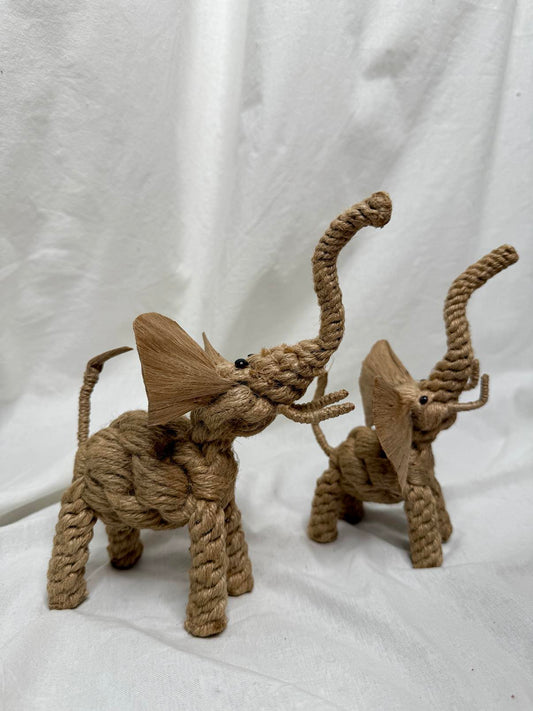 Woven Hemp Elephant Sculpture