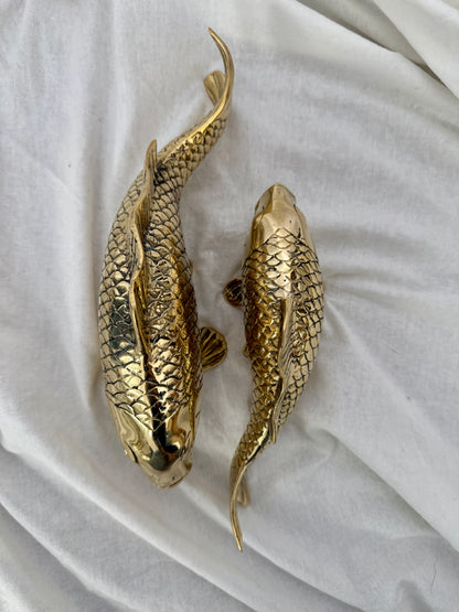 Brass Koi Fish Sculpture