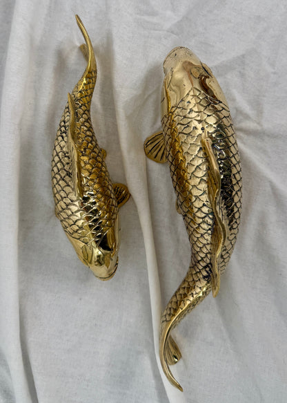 Brass Koi Fish Sculpture