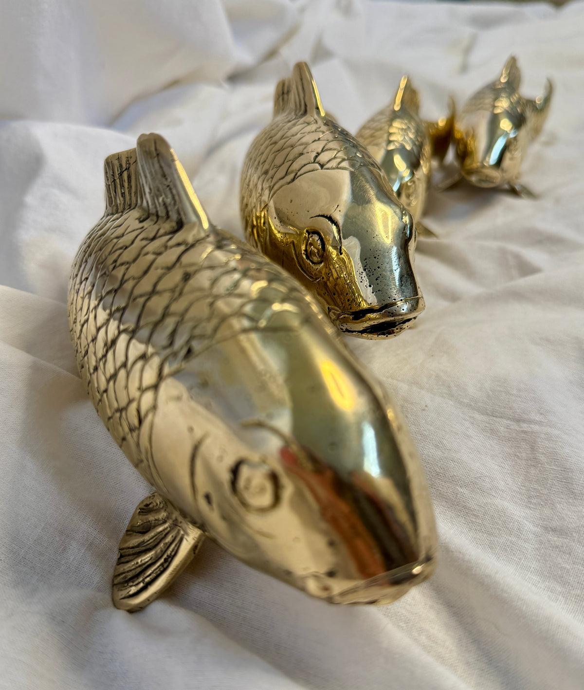 Brass Koi Fish Sculpture
