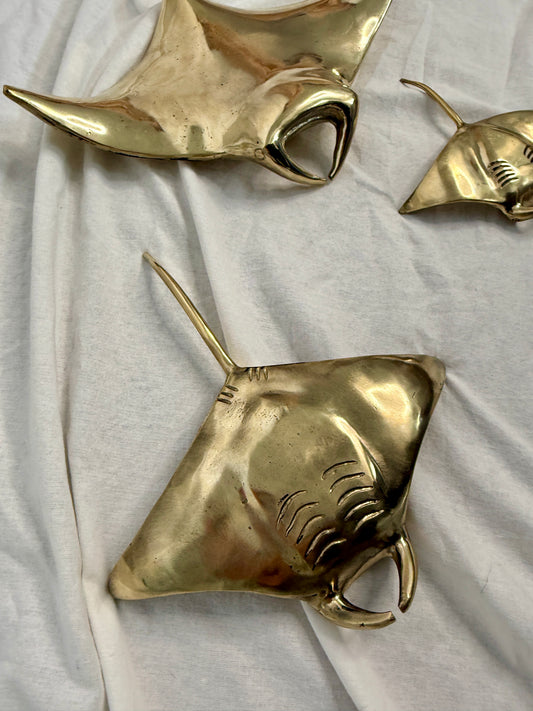 Brass Manta Ray Sculpture