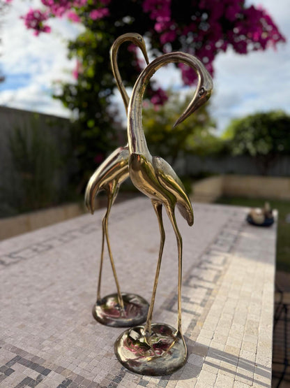 Brass Heron Statues