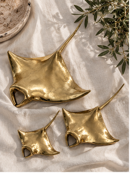 Brass Manta Ray Sculpture