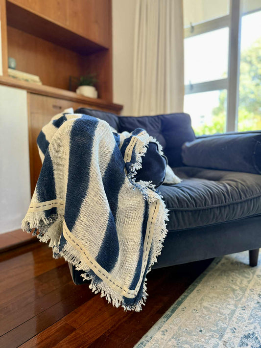 Royal Indigo Cotton Throw