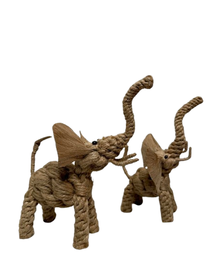 Woven Hemp Elephant Sculpture