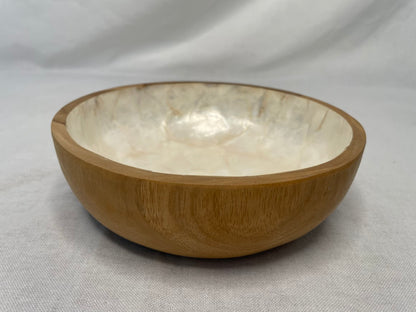 Teak Wood and Natural Shell Bowl - Vita Haus