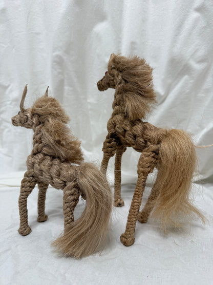 Woven Hemp Horse Sculpture