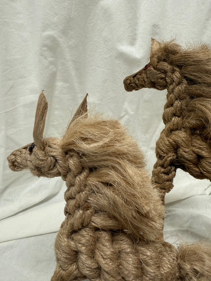 Woven Hemp Horse Sculpture