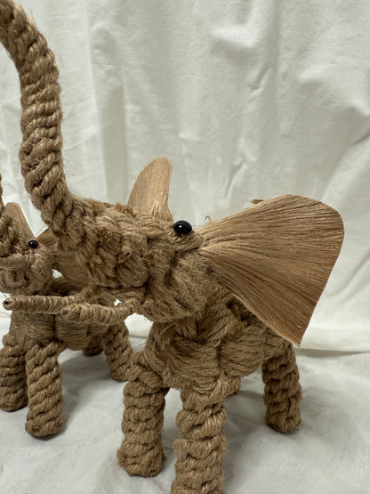 Woven Hemp Elephant Sculpture