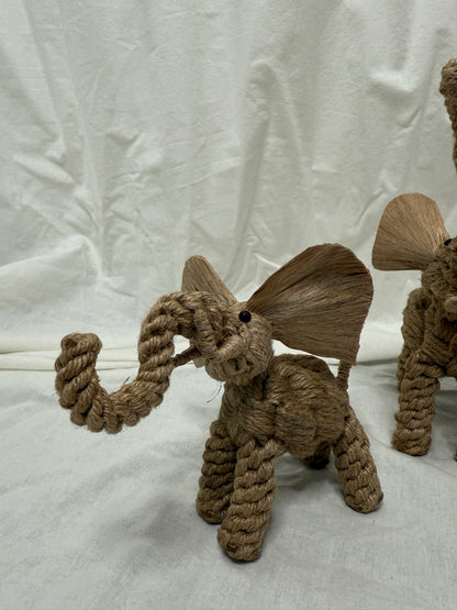 Woven Hemp Elephant Sculpture