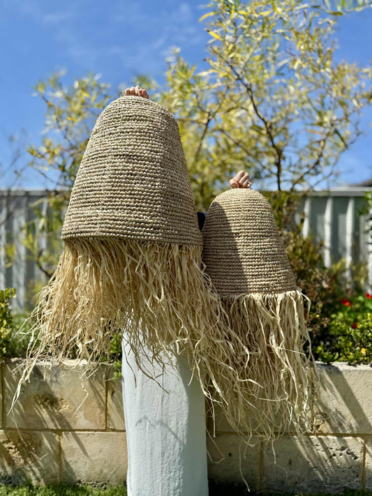 Raffia & Sea Grass Light Pendant Set