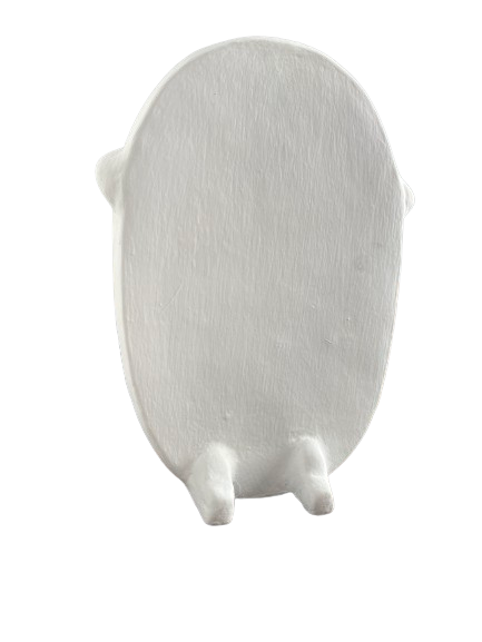 Back view of a face decor piece
