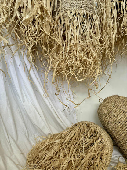 Raffia & Sea Grass Light Pendant Set