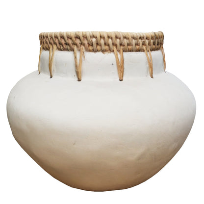 Rattan-Inlaid Vase